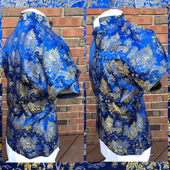 Vintage Authentic Chinese Mandarin Shirt Tunic Med - Picture 3 of 11